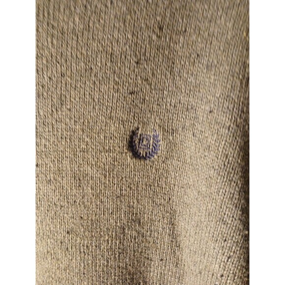 CHAPS Mens LARGE Green W/ Navy BLEND & NAVY  Logo COTTON Crewneck SWEATER - Picture 3 of 16